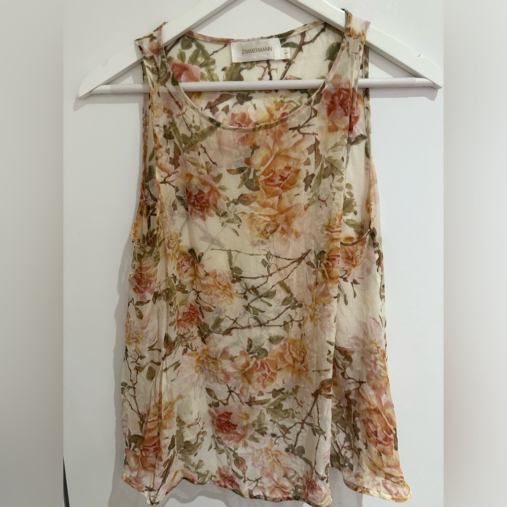 Limited edition Zimmermann Floral 100% Silk Top